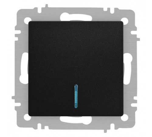 Выключатель Intro Accent 6-102-05 с подсветкой, 10А-250В, IP20, СУ, AL/CU, антрацит  Б0063431  Intro