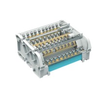 Блок распределительный на DIN рейку 4р 125А, 7х6мм 2х7,5мм 2x9мм.  BD125114  DKC