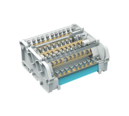 Блок распределительный на DIN рейку 4р 125А, 7х6мм 2х7,5мм 2x9мм.  BD125114  DKC