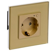 iTEQ SMART-розетка 16А WIFI+BLE стекл/р. з/ш. зол.  IT-R16SFWBG-K22  ONI