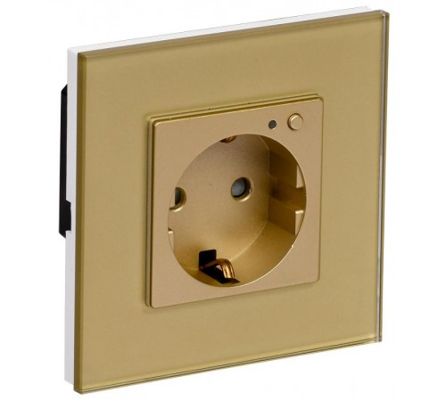 iTEQ SMART-розетка 16А WIFI+BLE стекл/р. з/ш. зол.  IT-R16SFWBG-K22  ONI