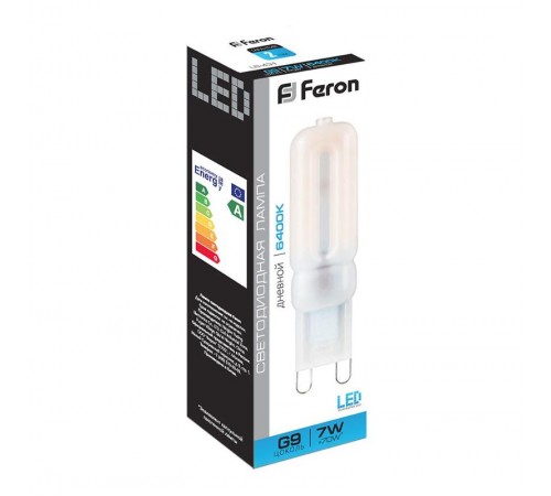 Лампа светодиодная LB-431 (7W) 230V G9 6400K 16x60mm  25757  FERON