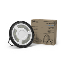 Светильник светодиодный подвесной UFO 150W 18000lm 5000K 175-265V IP65 D260*88мм черный скобка в комплекте  821536350  Gauss