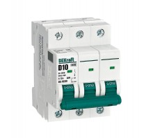 Выключатель автоматический без теплозащиты трехполюсный ВА-103М 3P 10А характеристика D 6кА  12555DEK  Dekraft