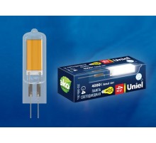 Лампа светодиодная LED-JC-220/4W/4000K/G4/CL GLZ08TR LED, прозр 4000К  UL-00005064  Uniel