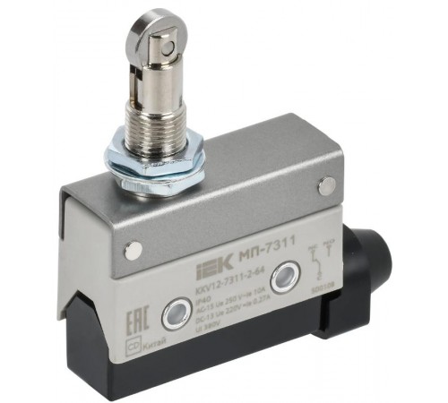 Микровыключатель концевой МП-7311 гор. толк. с наж. рол. рез. IP40  KKV12-7311-2-64  IEK