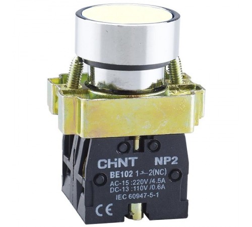 Кнопка управления NP2-BA11 без подсветки белая, 1НО, IP40 (R)  573954  CHINT