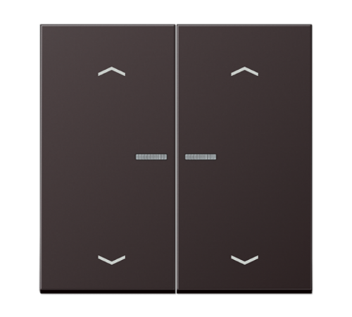 Клавиша для KNX кнопки, 2 группы, с окошком с символами "стрелки"; металл; дарк  AL102KO5PD  Jung