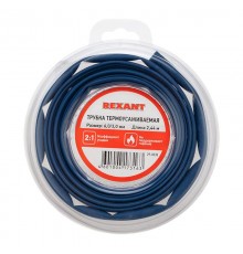 Трубка термоусаживаемая 6,0/3,0 мм синяя, ролик 2,44 м  29-0035  REXANT