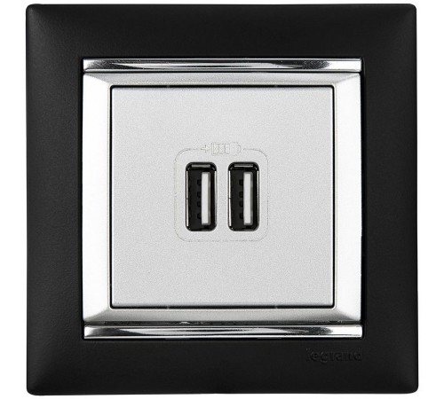 Valena Алюминий Розетка 2-ая USB  770270  Legrand
