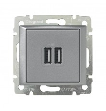 Valena Алюминий Розетка 2-ая USB  770270  Legrand