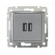 Valena Алюминий Розетка 2-ая USB  770270  Legrand