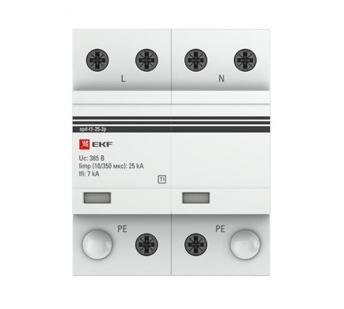 Устройство защиты от импульсных перенапряжений Тип 1 Iimp 25kA (10/350s) 2P EKFspd-t1-25-2pEKF