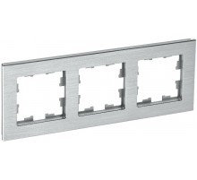 BRITE Рамка 3-ая РУ-3-1-БрА металл алюминий  BR-M32-M-K47  IEK