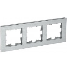 BRITE Рамка 3-ая РУ-3-1-БрА металл алюминий  BR-M32-M-K47  IEK