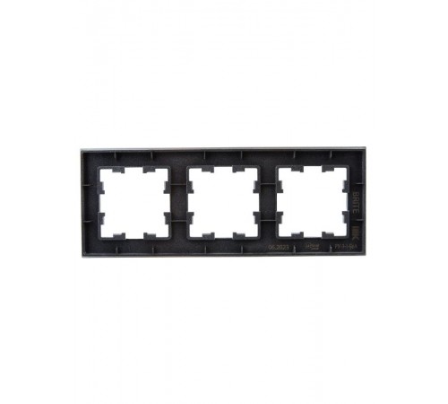 BRITE Рамка 3-ая РУ-3-1-БрА металл алюминий  BR-M32-M-K47  IEK