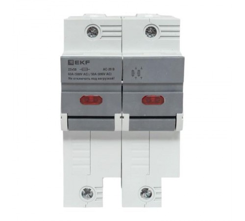 Предохранитель-разъединитель DF 22х58 2Р (тип ПВЦ)   df222-e  EKF