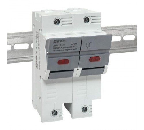 Предохранитель-разъединитель DF 22х58 2Р (тип ПВЦ)   df222-e  EKF