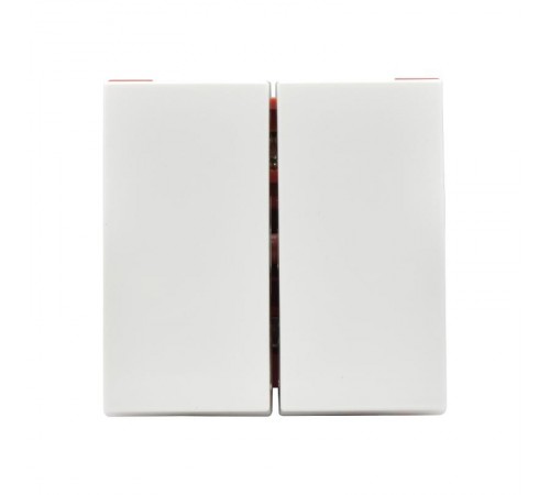 Выключатель проходной (переключатель) двухклавишный на 2 модуля. ВК4-22-00-П  CKK-40D-PD2-K01  IEK