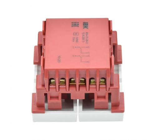 Выключатель проходной (переключатель) двухклавишный на 2 модуля. ВК4-22-00-П  CKK-40D-PD2-K01  IEK