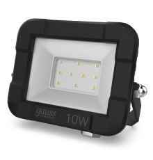 Прожектор светодиодный Gauss LED 10W 670lm IP65 3000К черный  613527110  Gauss