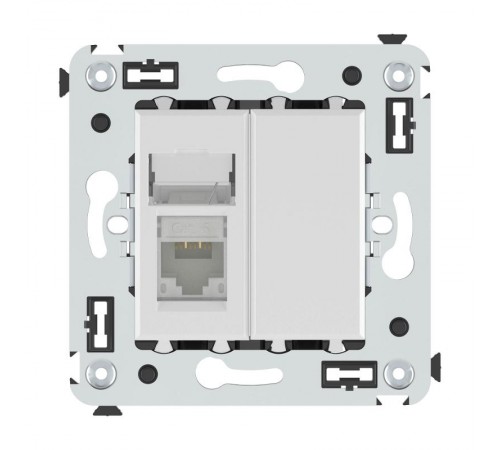 Компьютерная розетка RJ-45 в стену, кат.6 одинарная,"Avanti", "Белое облако"  4400293  DKC