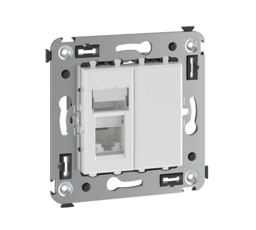 Компьютерная розетка RJ-45 в стену, кат.6 одинарная,"Avanti", "Белое облако"  4400293  DKC