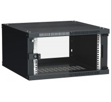 Шкаф LINEA WE 6U 600x600мм дверь стекло черный  LWE5-06U66-GF  ITK