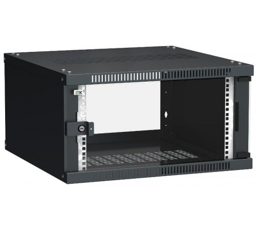 Шкаф LINEA WE 6U 600x600мм дверь стекло черный  LWE5-06U66-GF  ITK