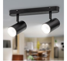 Светильник настенно-потолочный спот OL35-2 BK MR16 GU10 IP20 черный хром  Б0056364  ЭРА