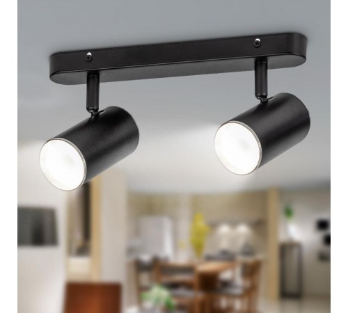 Светильник настенно-потолочный спот OL35-2 BK MR16 GU10 IP20 черный хром  Б0056364  ЭРА
