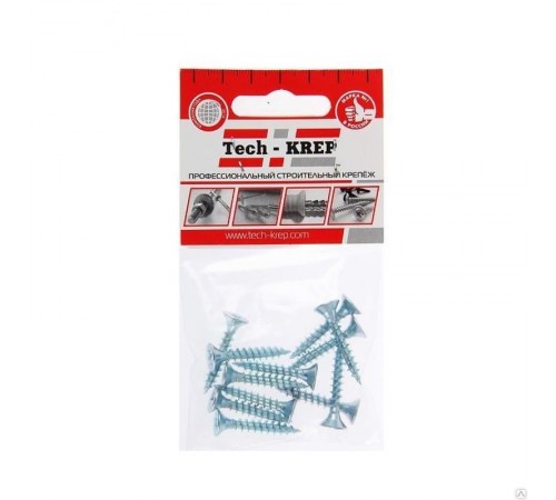 Саморез ШУц 5,0х30 пот. гол. (12 шт) - пакет ( 0,036 кг)  102445  Tech-KREP