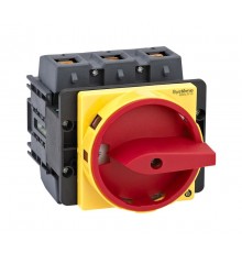 Выключатель-Разъединитель 3P 125A IP20 с красной рукояткой на дверцу 4 винтами с замком  MSD125310R  SE