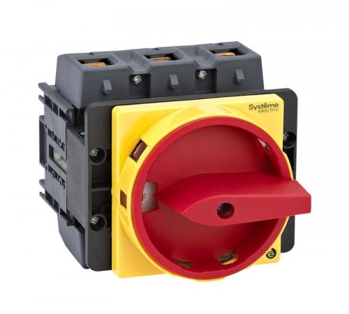 Выключатель-Разъединитель 3P 125A IP20 с красной рукояткой на дверцу 4 винтами с замком  MSD125310R  SE