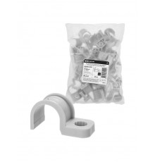 Крепеж-скоба для трубы 25 мм односторонняя для прямого монтажа (50 шт.) серая   SQ0405-6003  TDM