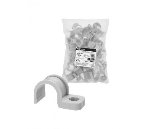 Крепеж-скоба для трубы 25 мм односторонняя для прямого монтажа (50 шт.) серая   SQ0405-6003  TDM