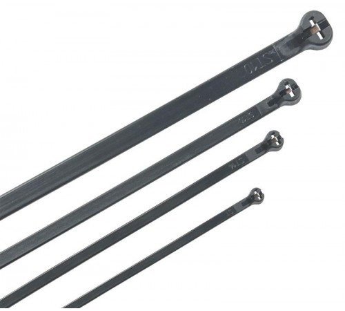 Хомут Хку 2,5х200мм со стальным замком черный (100шт)  UHH34-D025-200-100-K02  IEK