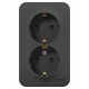 Blanca Антрацит О/У Розетка 2-ая с заземлением со шторками., 16А, 250В  BLNRA011206  SE