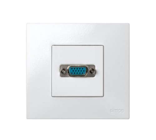 Simon 27 Розетка для подключения VGA-разъёма, HD15, винтовое соединение, широкий модуль, S27, белый  2700091-030  Simon