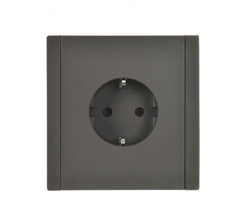 FORTE&PIANO Розетка с заземлением со шторками в/к 16А FP315 серый  FP-R14-16-K03  IEK