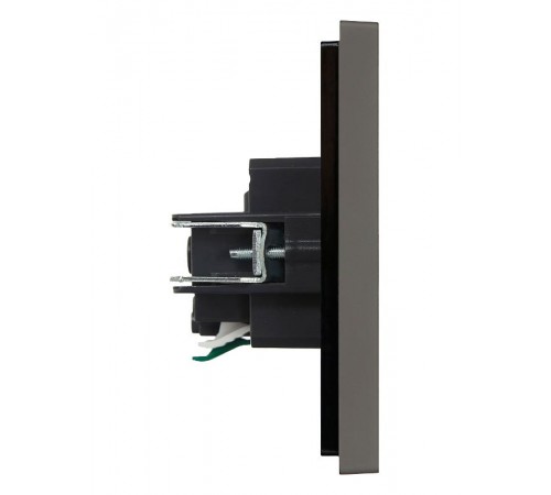 FORTE&PIANO Розетка с заземлением со шторками безвинтовое крепление 16А FP313 серый  FP-R14-16-1-K03  IEK