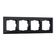 W0041108/ Электроустановочные изделия - Рамка на 4 поста (черный,стекло)