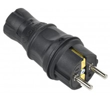 Вилка прямая 16А IP44 черная  EVK20-016-01-44-K02-G  GENERICA