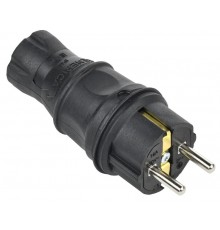 Вилка прямая 16А IP44 черная  EVK20-016-01-44-K02-G  GENERICA