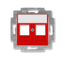 ABB Levit Красный Накладка с суппортом для информационных разъёмов  5014H-A01018 65  2CHH291018A4065  ABB