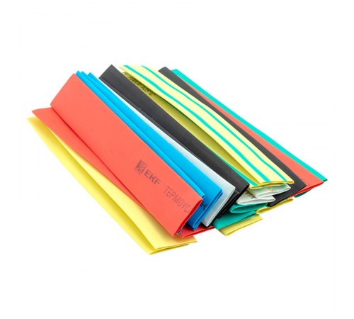 Термоусаживаемая трубка ТУТ нг 10/5 набор:7 цветов по 3шт. 100мм. EKF PROxima  tut-n-10  EKF