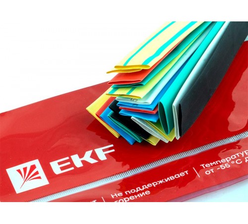 Термоусаживаемая трубка ТУТ нг 10/5 набор:7 цветов по 3шт. 100мм. EKF PROxima  tut-n-10  EKF