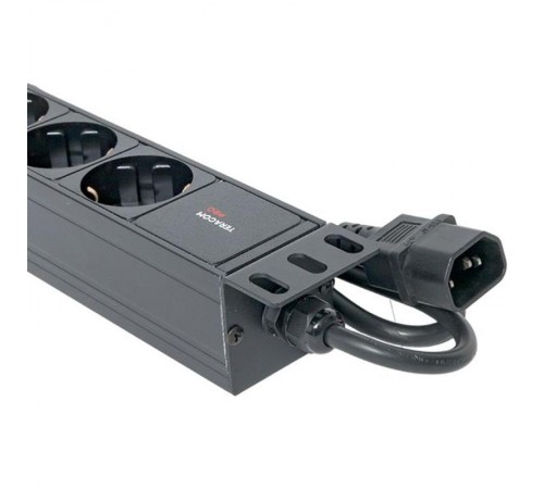 Блок розеток PDU TERACOM PRO 19" 1U 10А/250В 9 розеток Schuko шнур 2 м 3x1,5 мм2 вилка C14  TRP-HPD-10A-9SH-2MC14  EKF