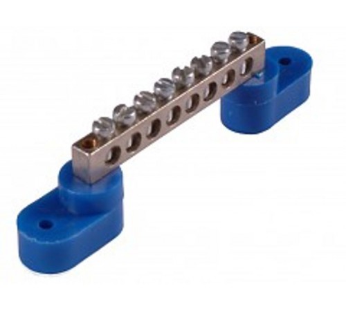 Шина _PE_ 63.10.2 Шина "РЕ" на 10 присоединений  63А 2 крепежных отверстия  Шина _PE_ 63.10.2  HEGEL