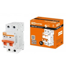 Выключатель автоматический двухполюсный ВА47-60 2Р 6А 6кА х-ка С  SQ0223-0089  TDM